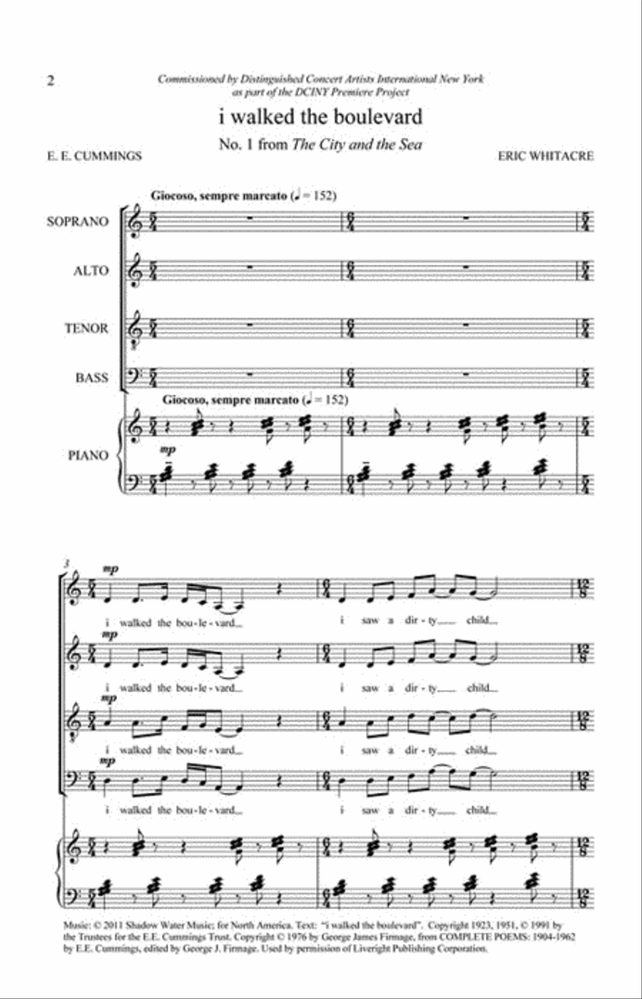 I Walked the Boulevard I Walked the Boulevard 4-Part scores gallery preview page 2