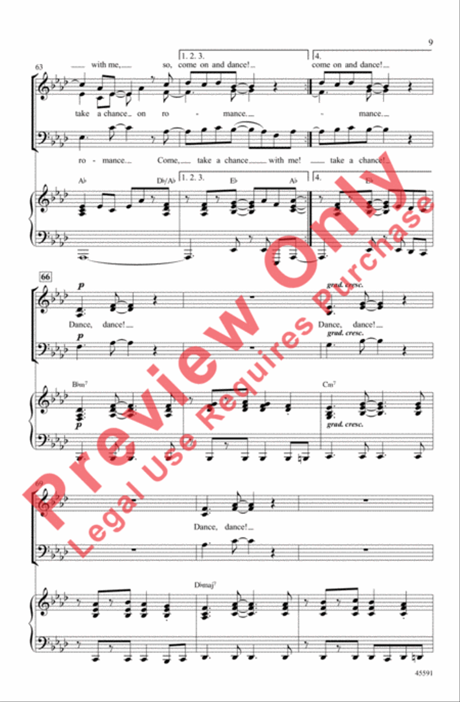 Dance the Night Away 4-Part scores gallery preview page 9