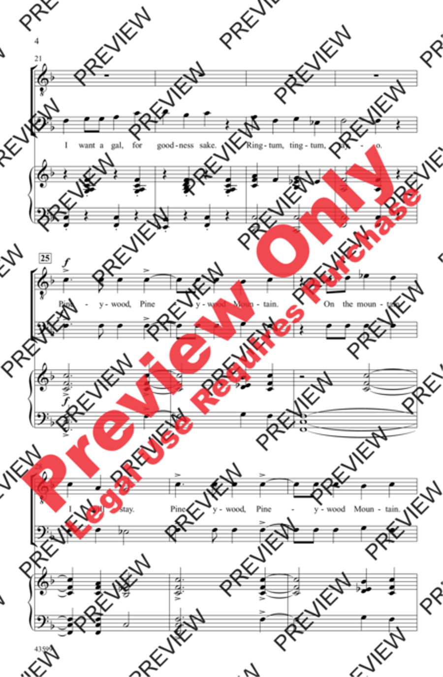 Pineywood Mountain Pineywood Mountain Men's Choir scores gallery preview page 4