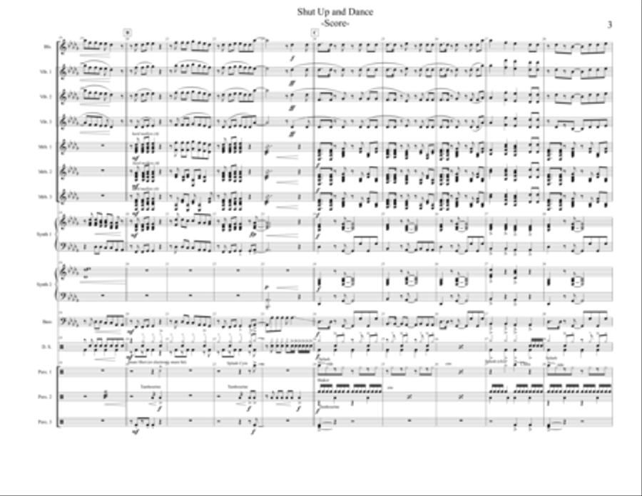 Shut Up And Dance Percussion Ensemble scores gallery preview page 3