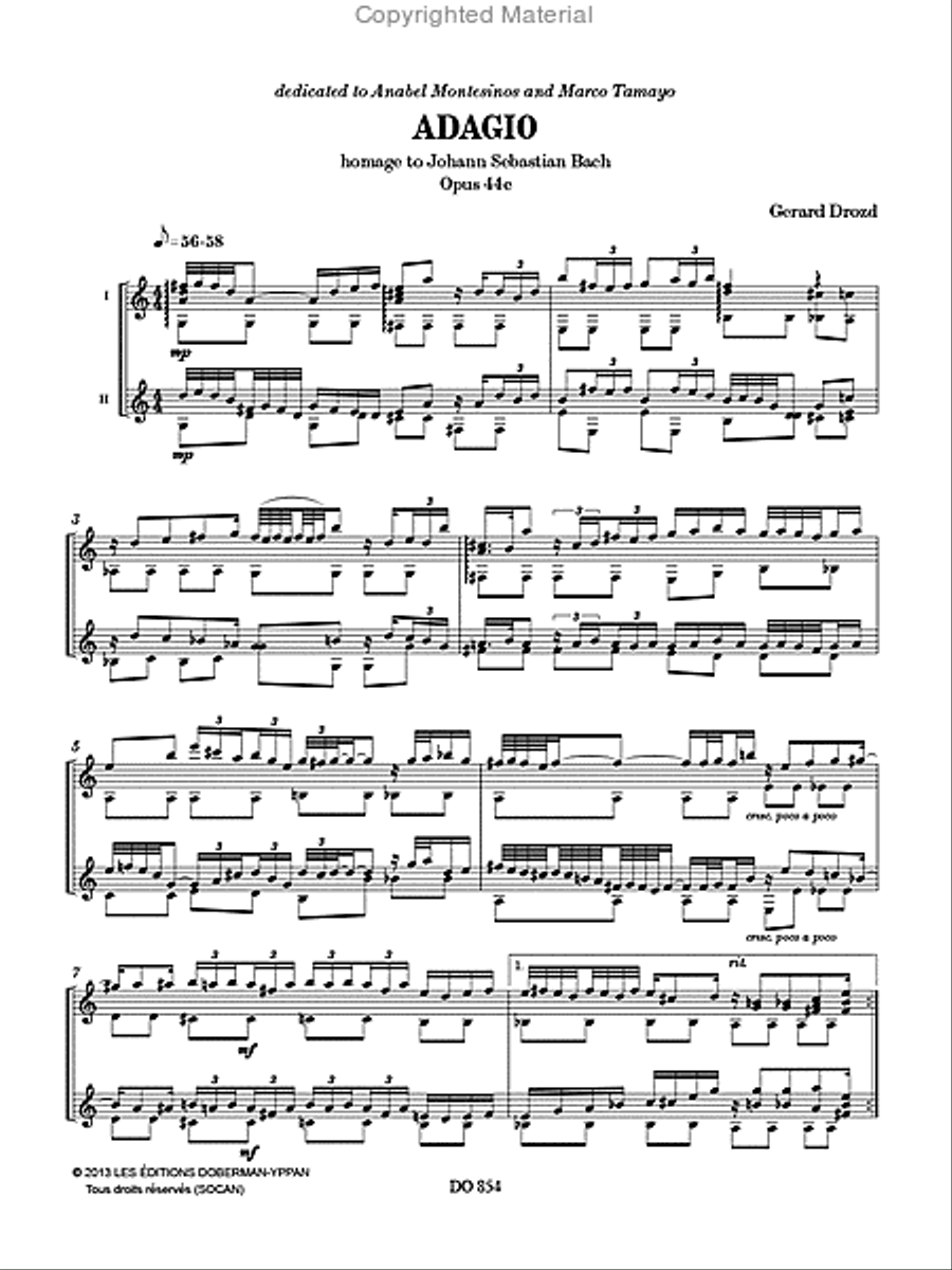 Adagio, opus 44c Classical Guitar scores gallery preview page 2