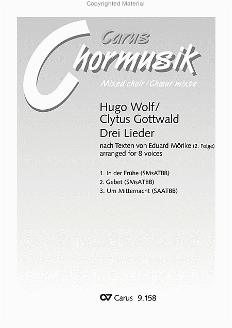 Gottwald/Wolf: Drei Lieder Mixed Choir scores gallery preview page 2