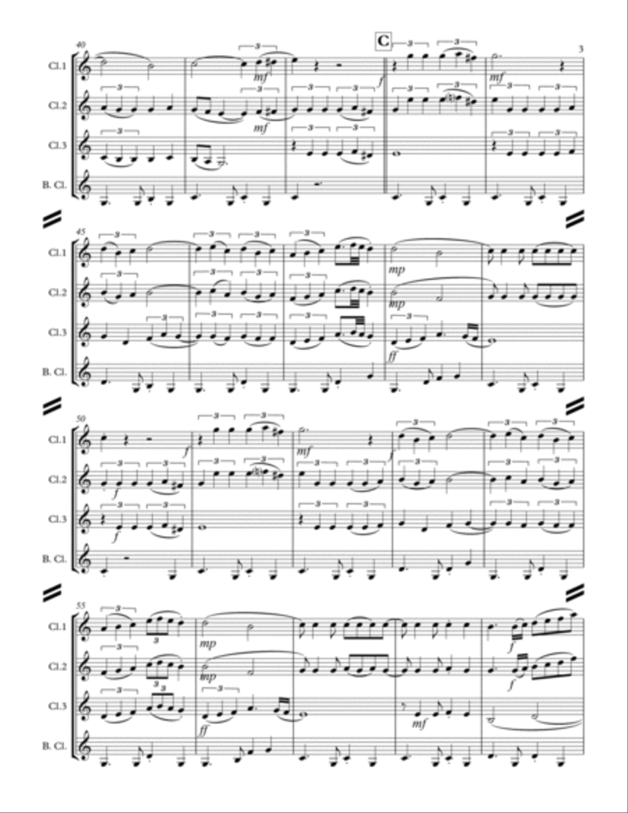 La Paloma (for Clarinet Quartet) Clarinet Quartet scores gallery preview page 4