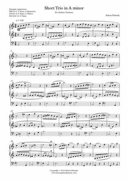 Organ Short Trio in A minor image number null