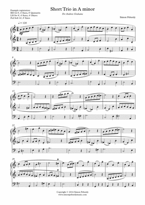Organ Short Trio in A minor