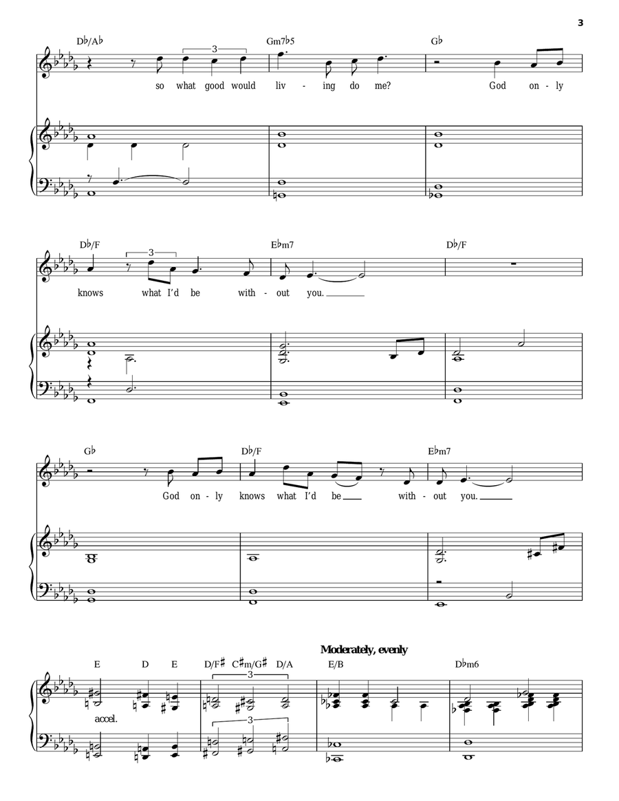 God Only Knows Piano, Vocal scores gallery preview page 3