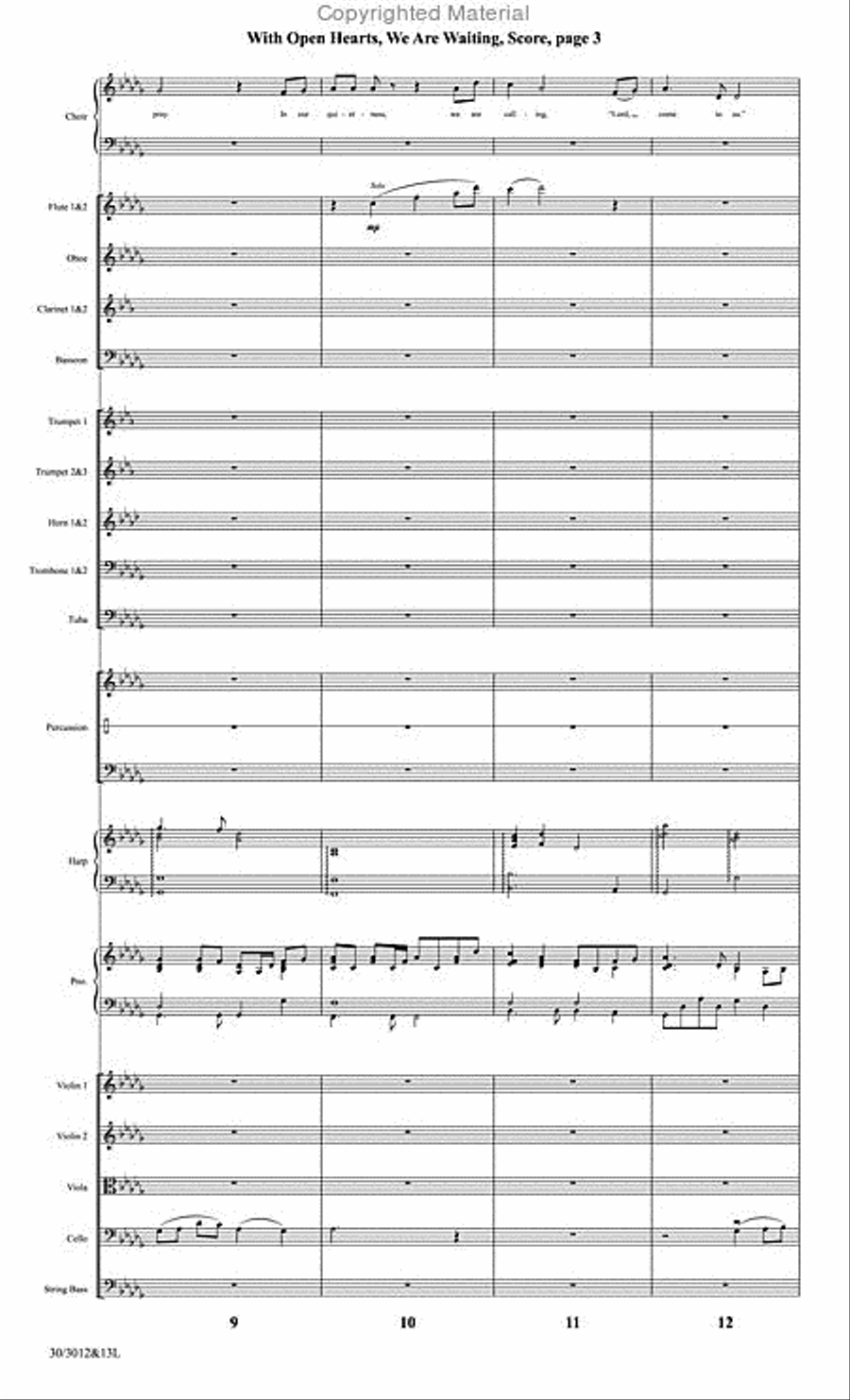 With Open Hearts, We Are Waiting - Orchestral Score and Parts Choir scores gallery preview page 4