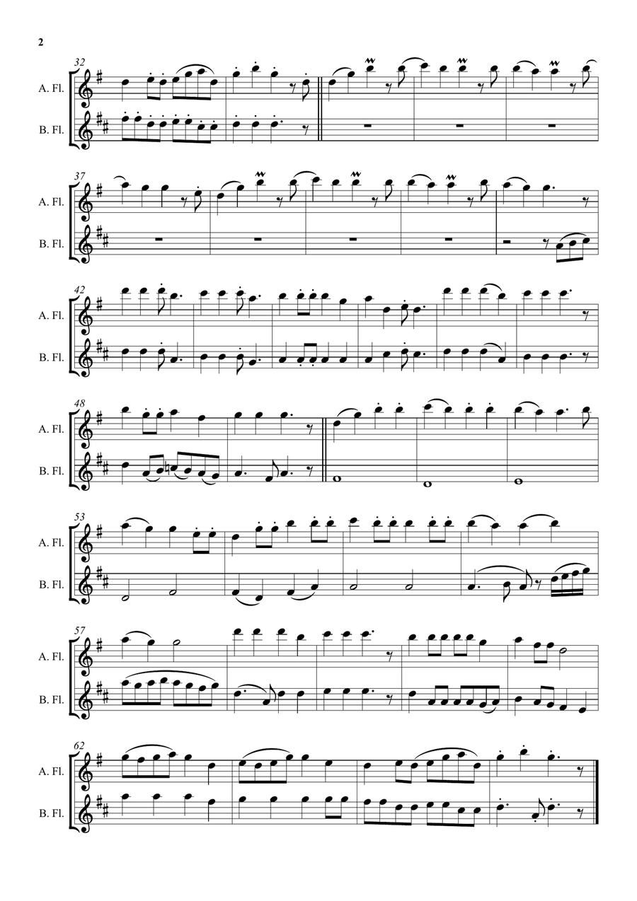 The Belle of Belfast city for alto and bass flute Flute Duet scores gallery preview page 2