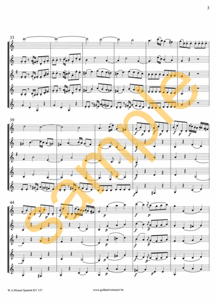 Quartett KV 157 for clarinet quartet: 3 Bb clarinets (or alto clarinet-3d voice) and bass clarinet