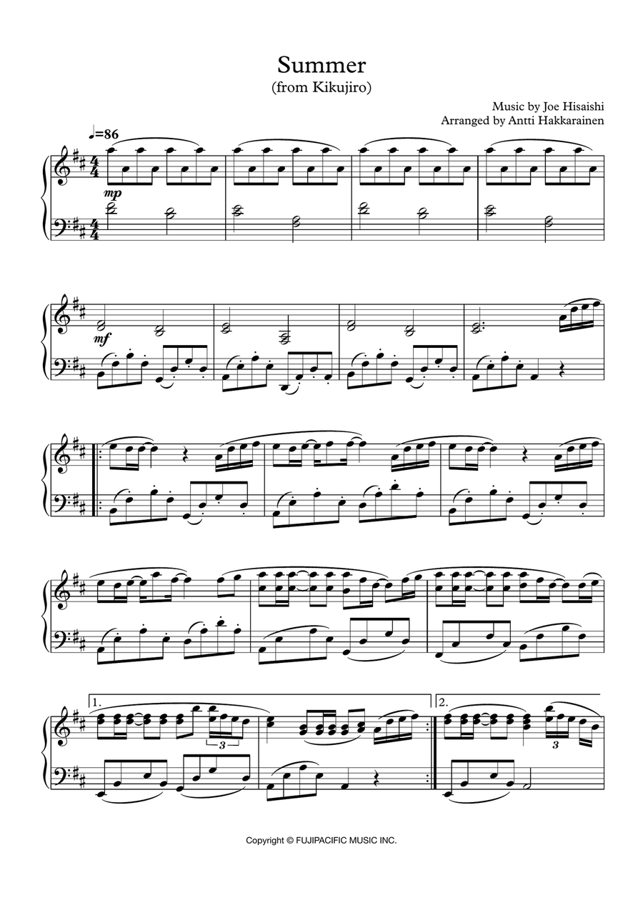 Summer Piano Solo scores gallery preview page 2