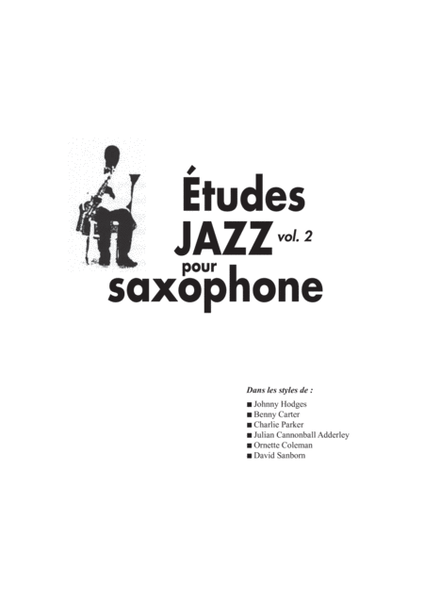 Etudes jazz pour saxophone - Volume 2