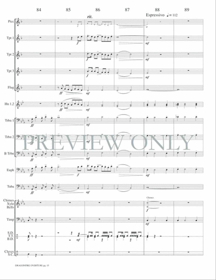 Dragonfire Overture Small Ensemble scores gallery preview page 17