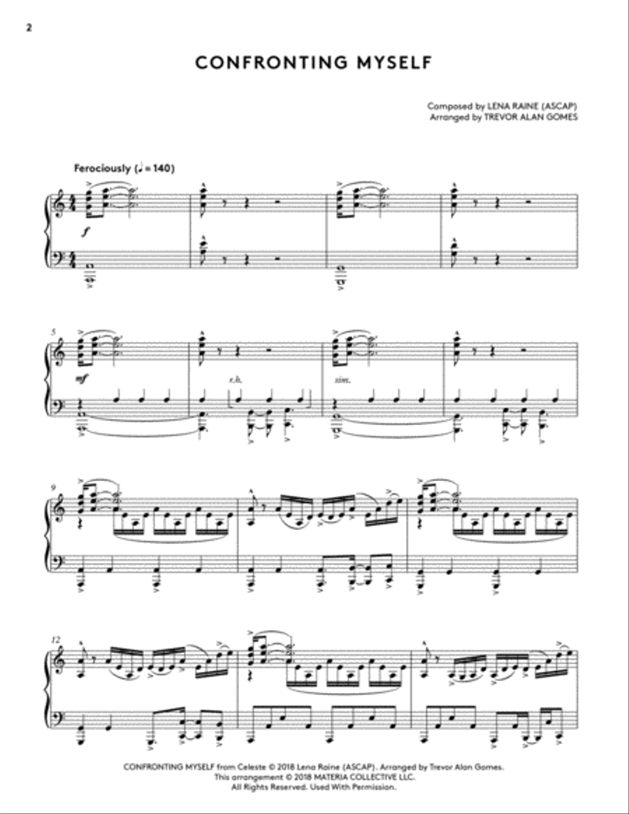 Confronting Myself (Celeste Piano Collections) Piano Solo scores gallery preview page 2