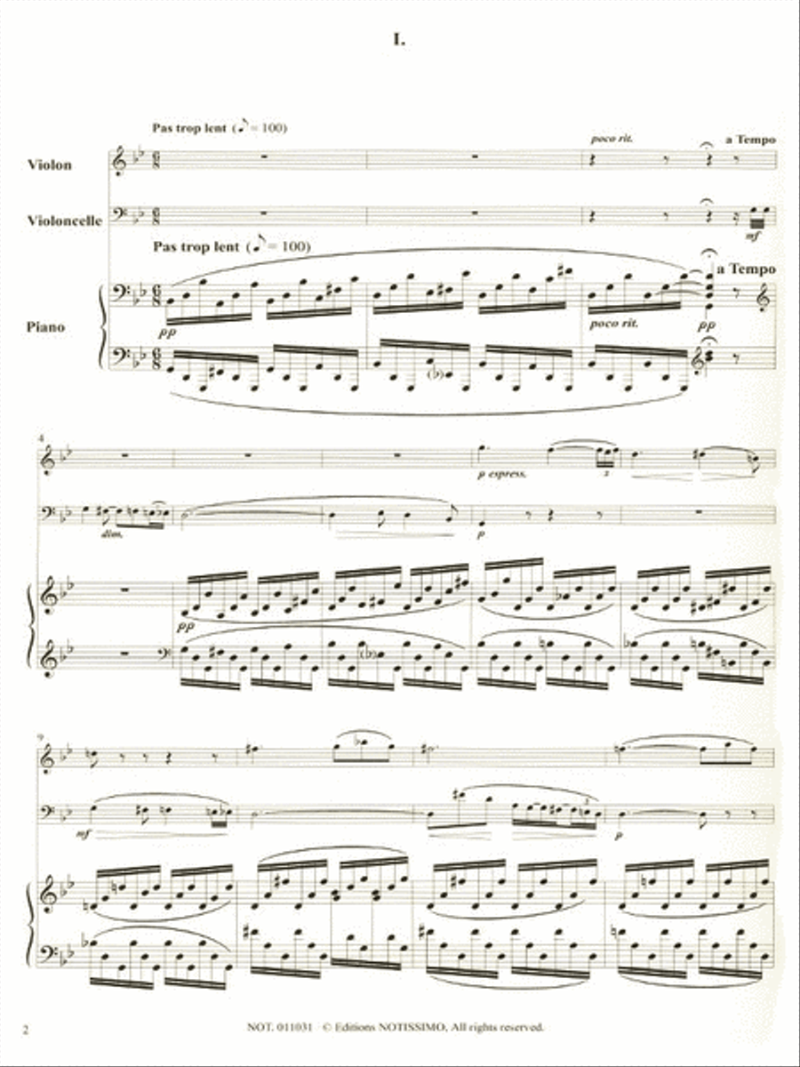 Chausson Trio En G Minor Violin Or Cello & Piano Performance Scores Cello scores gallery preview page 2