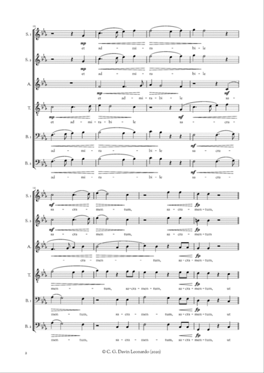 O magnum mysterium - acapella 3 movements choral music Divisi scores gallery preview page 4