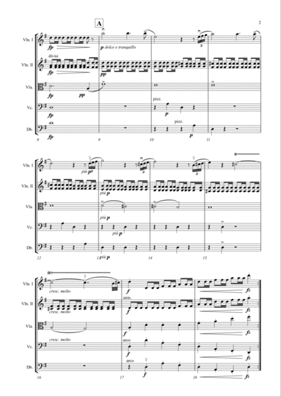 Praelude, from the Holberg Suite, by Edvard Grieg String Orchestra scores gallery preview page 2