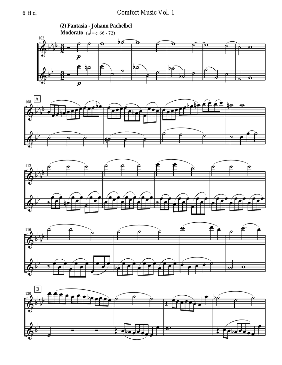 Comfort Music for Flute and Clarinet duet Woodwind Duet scores gallery preview page 6