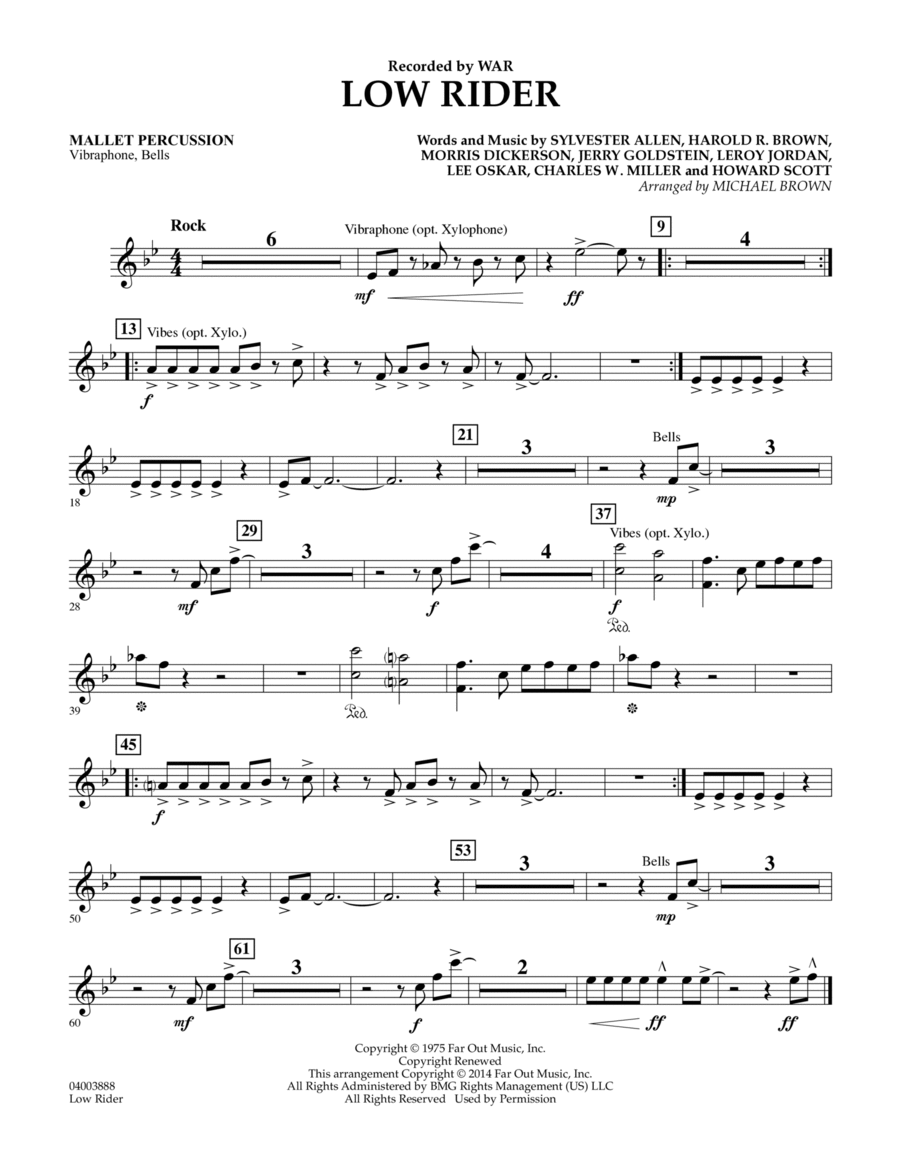 Low Rider - Mallet Percussion Concert Band scores gallery preview page 1