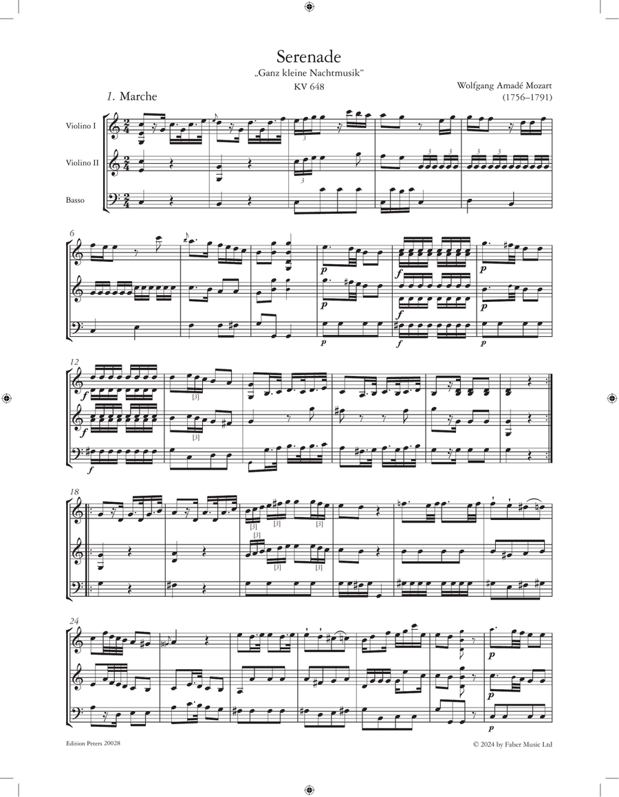 Serenade in C K648 'Ganz kleine Nachtmusik' Small Ensemble scores gallery preview page 3
