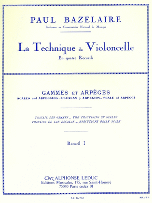 Book cover for Cello Method - Scales And Arpeggios, Volume 1