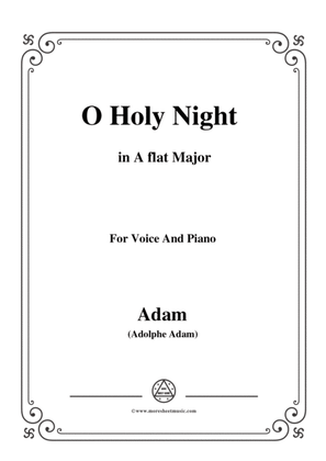 Book cover for Adam-O Holy night cantique de noel in A flat Major, for Voice and Piano