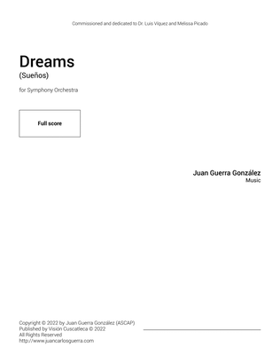 Book cover for Dreams - Score Only