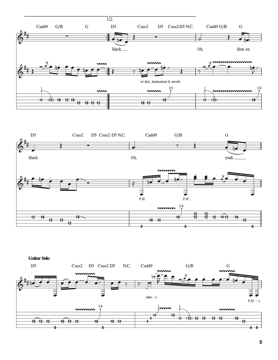 Blue On Black Acoustic Guitar scores gallery preview page 5