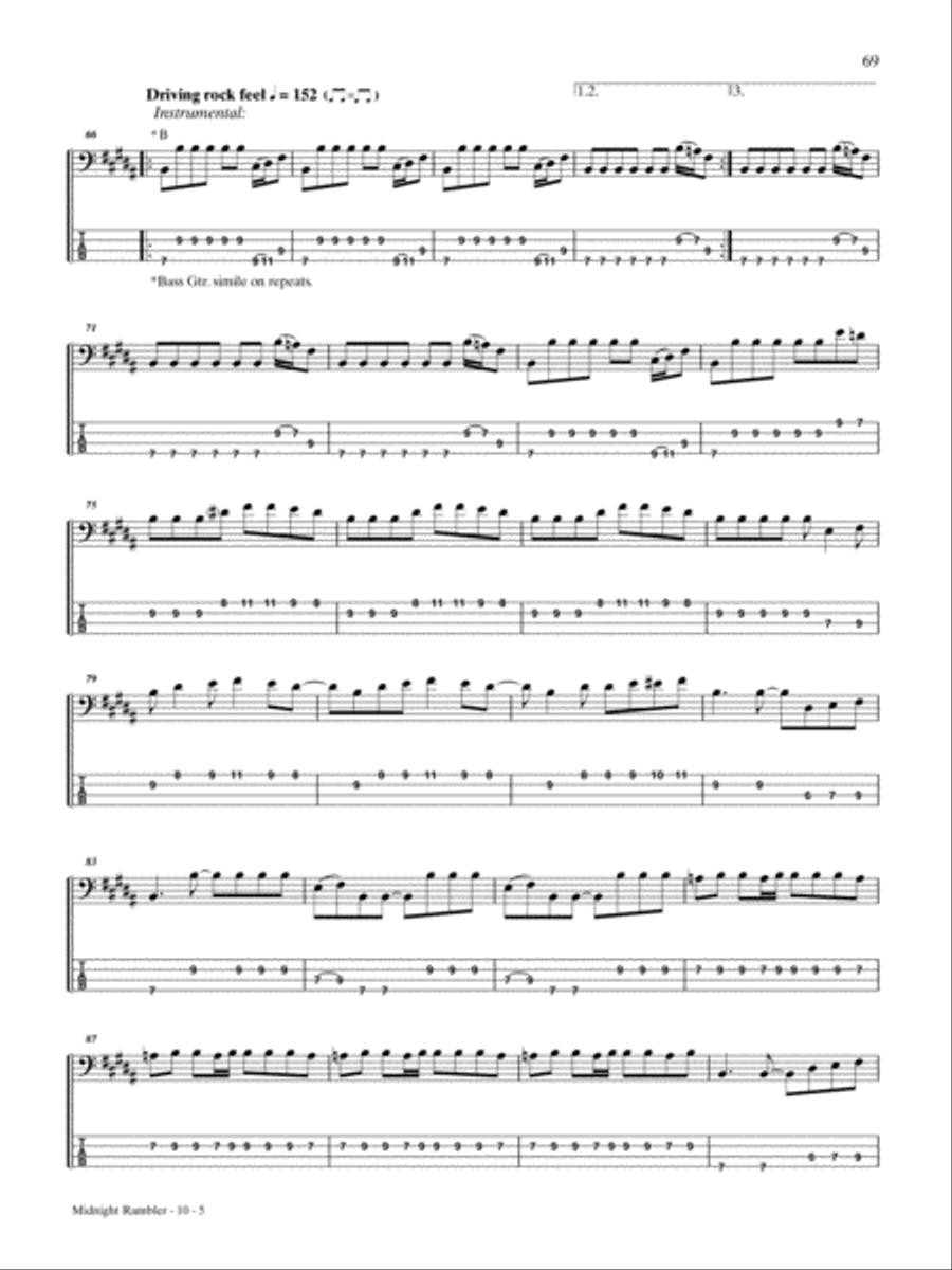 Midnight Rambler Midnight Rambler Bass Guitar Tablature scores gallery preview page 5