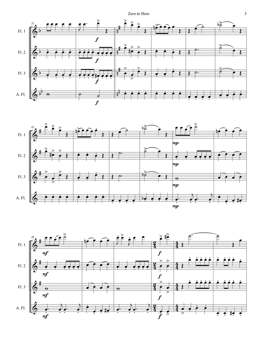 Zero To Hero from Walt Disney Pictures' HERCULES Woodwind Quartet scores gallery preview page 3