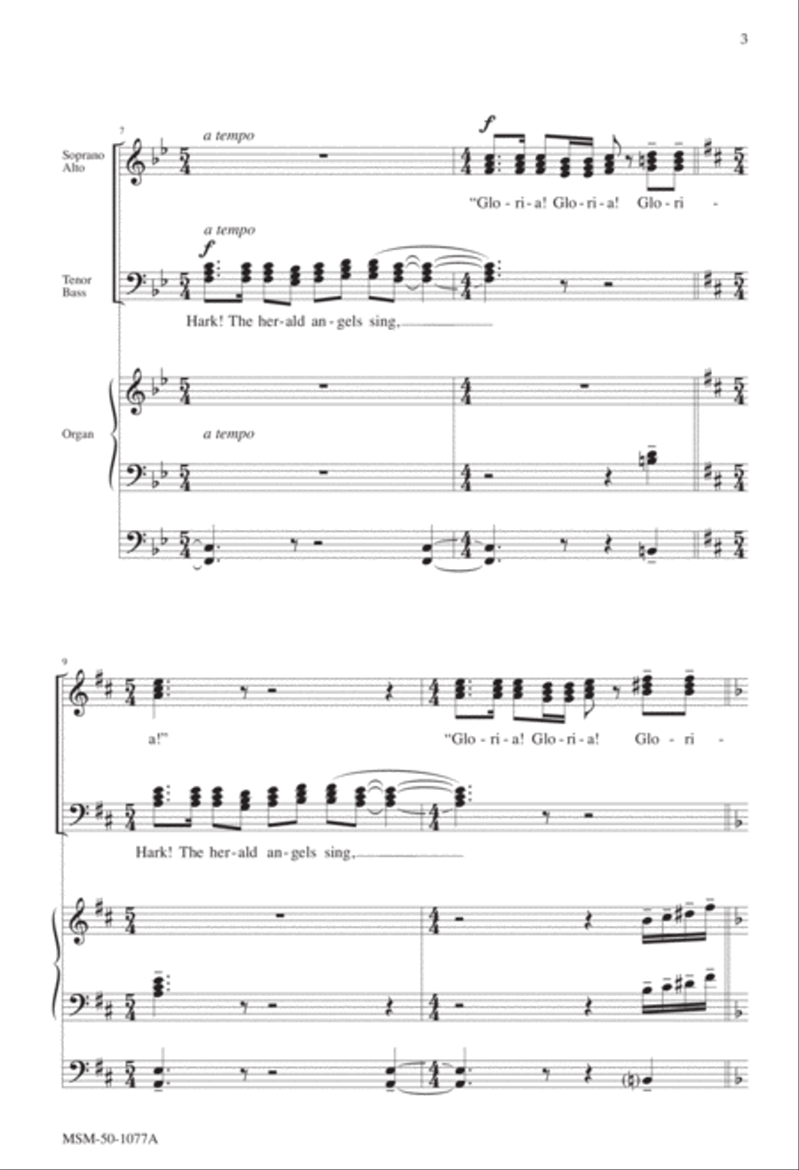 Hark! The Herald Angels Sing SSAATTBB scores gallery preview page 2