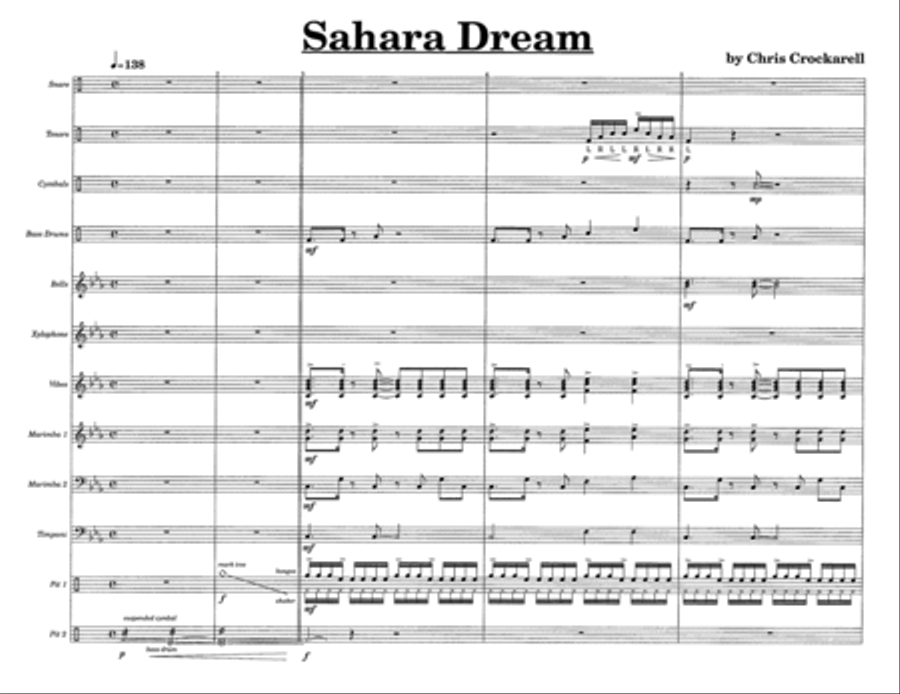 Sahara Dream w/Tutor Tracks Percussion Ensemble scores gallery preview page 3