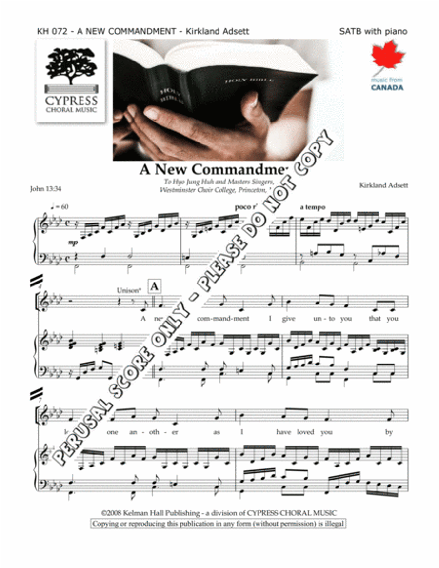 A New Commandment 4-Part scores gallery preview page 2