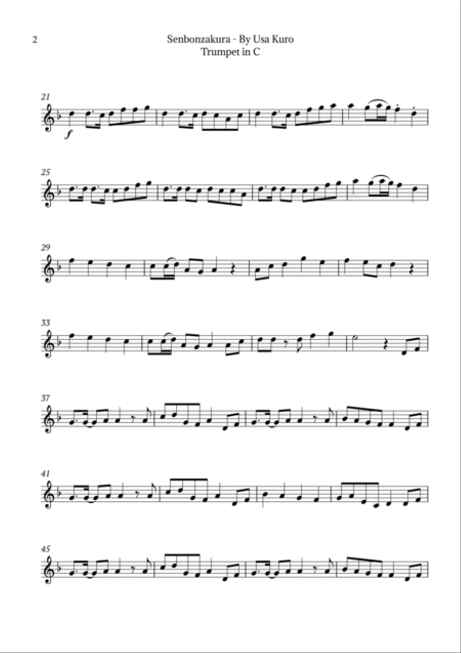 Senbonzakura C Trumpet scores gallery preview page 2