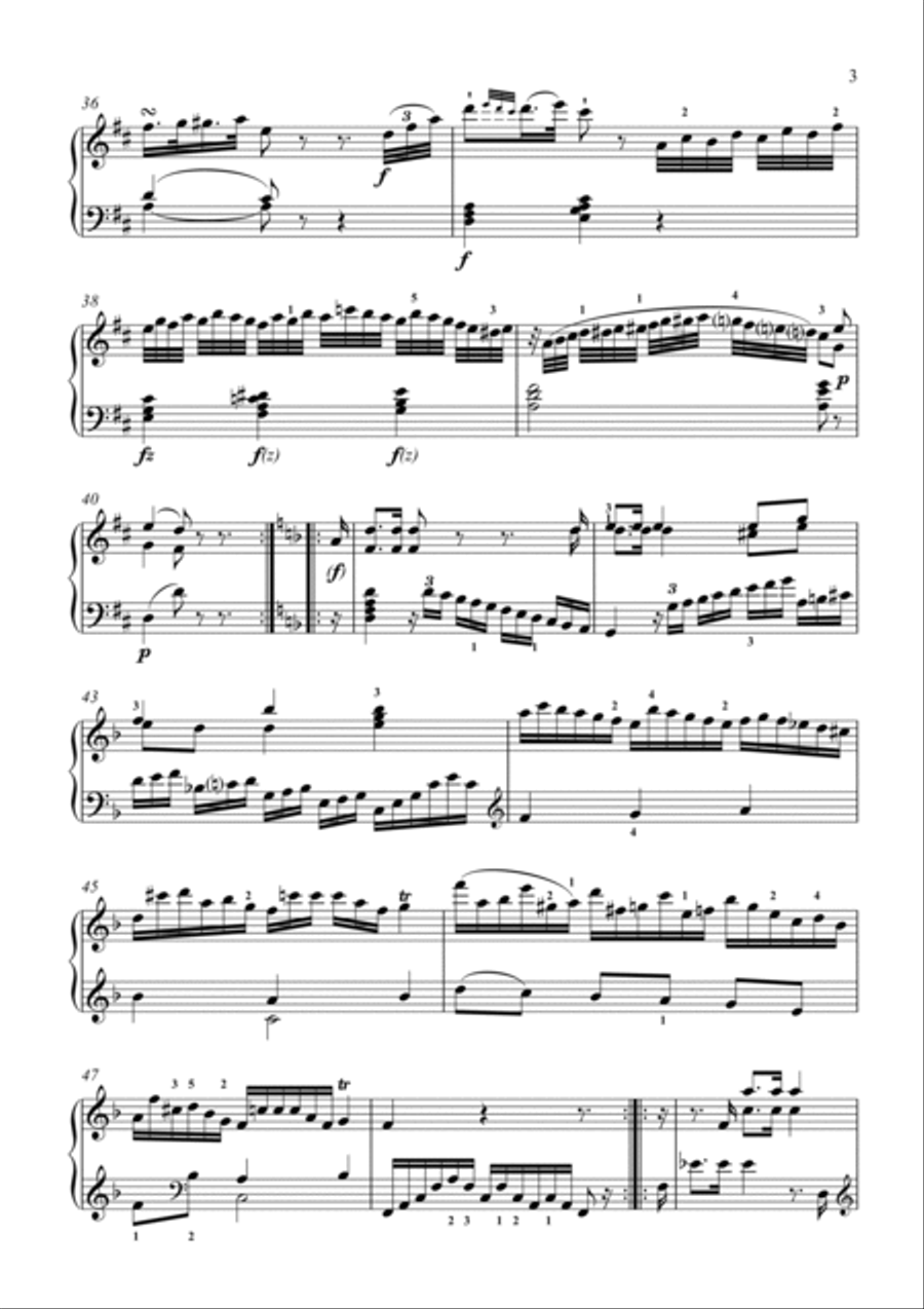 Haydn-Piano Sonata in D major,Hob.XVI.42(Piano solo) Small Ensemble scores gallery preview page 4