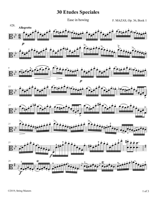 Mazas, Etudes for Viola Op 36, Book 1, No.28