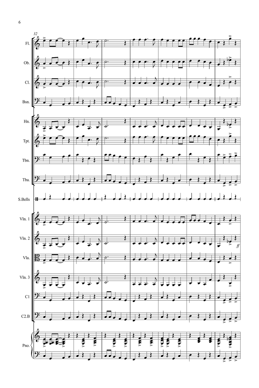 3 Jazzy Christmas Pieces for School Orchestra Full Orchestra scores gallery preview page 6