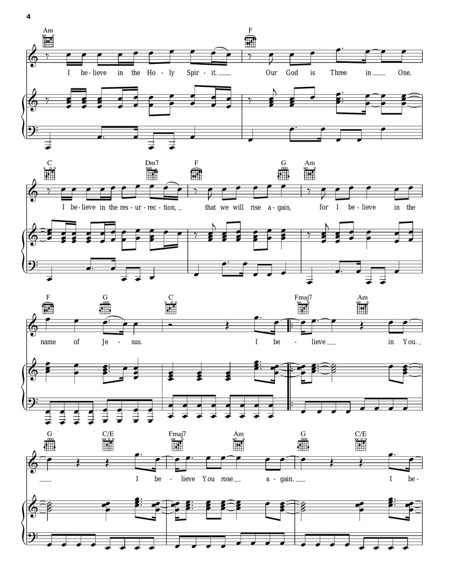 This I Believe (The Creed) Piano, Vocal, Guitar scores gallery preview page 4