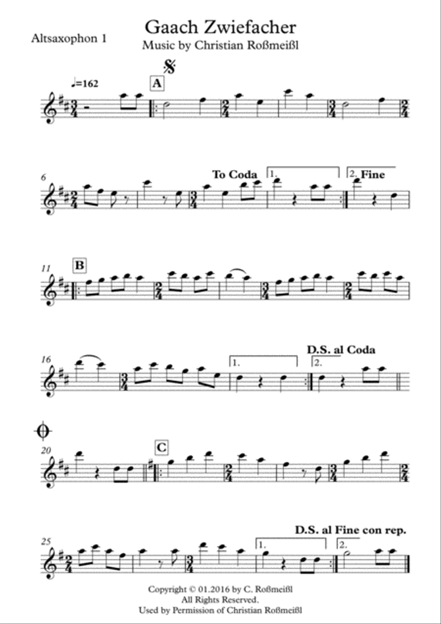 GAACH Zwiefacher for Saxophonquintet, Saxophonsextet Woodwind Quintet scores gallery preview page 5