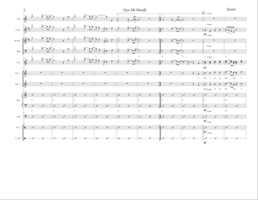 Oye Mi Dreidl Large Ensemble scores gallery preview page 2