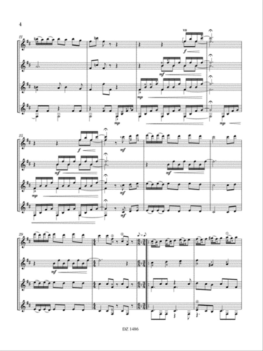 Café turc Guitar Ensemble scores gallery preview page 4
