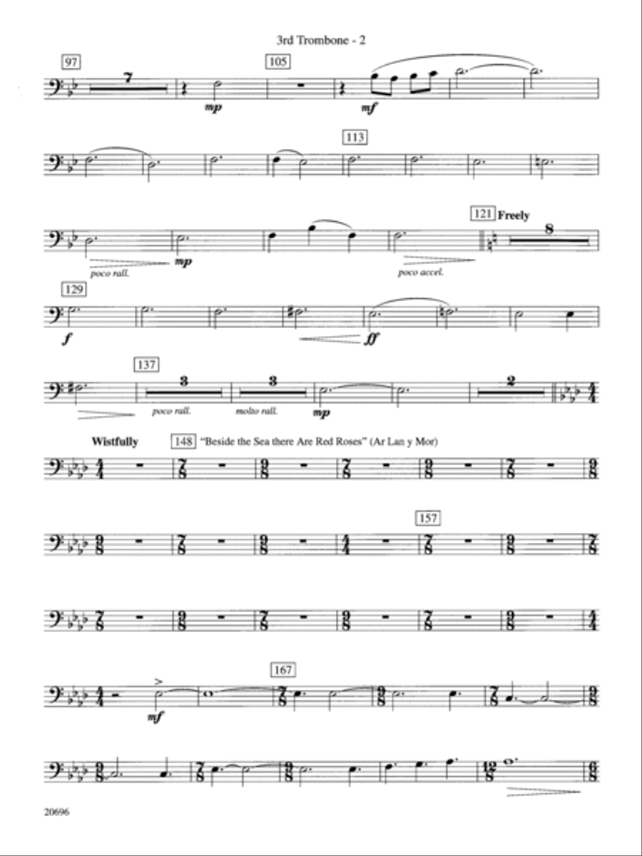 Welsh Ayres & Dances: 3rd Trombone Concert Band scores gallery preview page 2