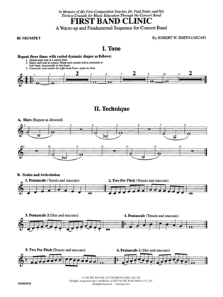 First Band Clinic (A Warm-Up and Fundamental Sequence for Concert Band): 1st B-flat Trumpet