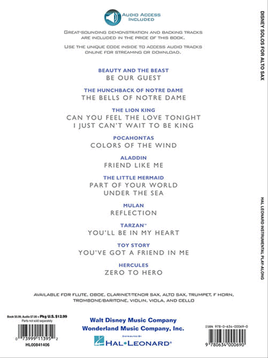 Disney Solos for Alto Sax Alto Saxophone scores gallery preview page 2