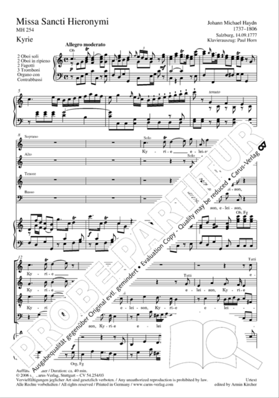 Missa Sancti Hieronymi 4-Part scores gallery preview page 4