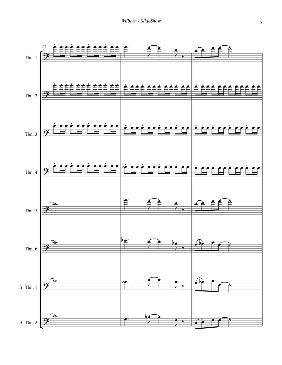 SlideShow for 8-part Trombone Ensemble Brass Ensemble scores gallery preview page 5