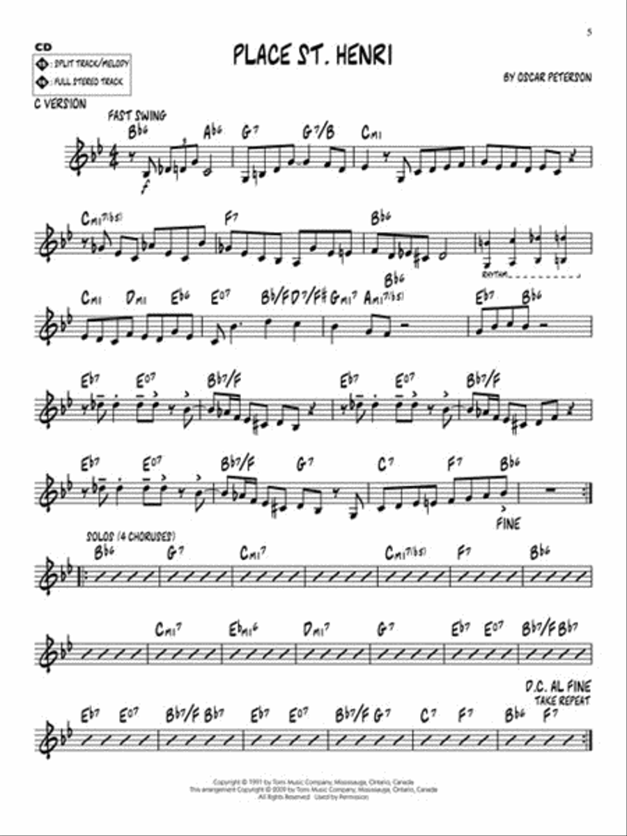 Oscar Peterson C Instrument scores gallery preview page 5