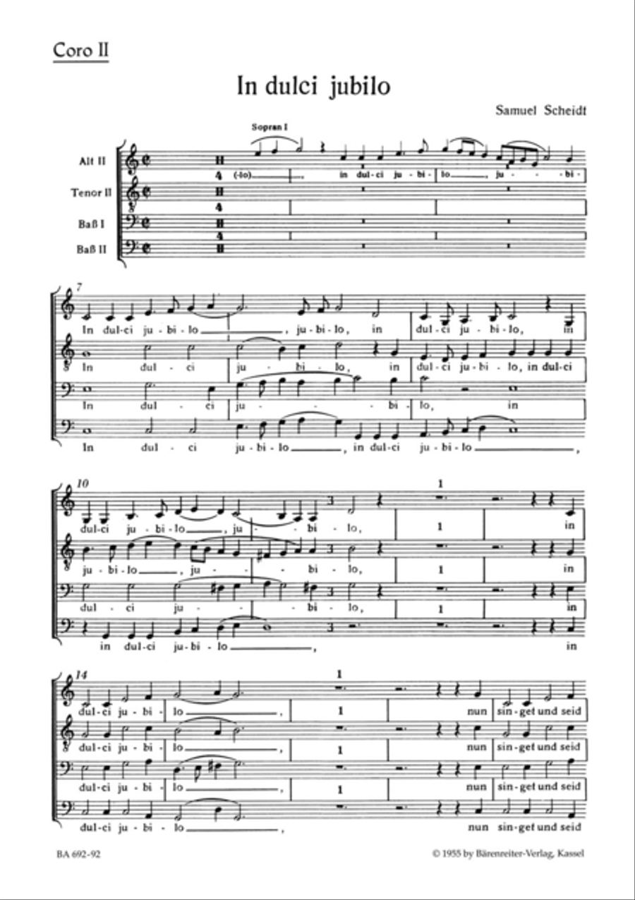 In dulci jubilo 4-Part scores gallery preview page 1