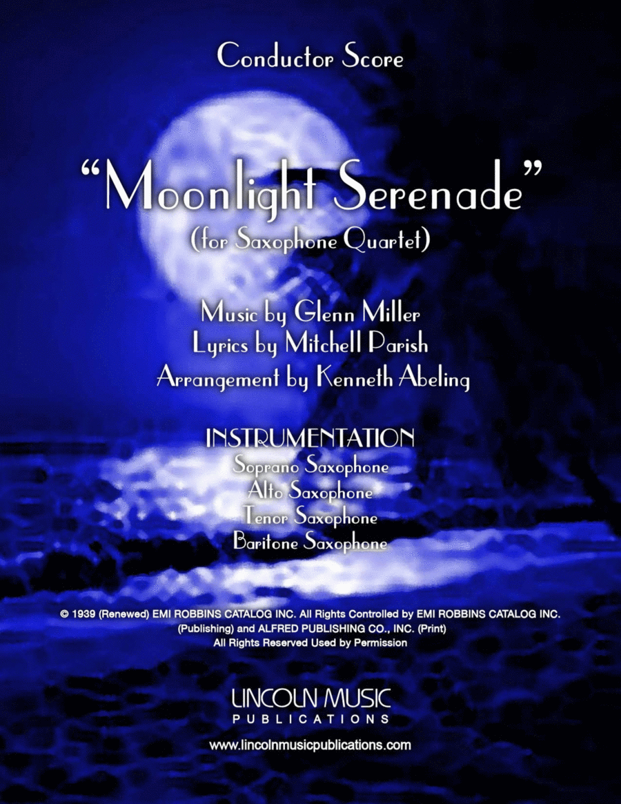 Moonlight Serenade Saxophone Quartet scores gallery preview page 1