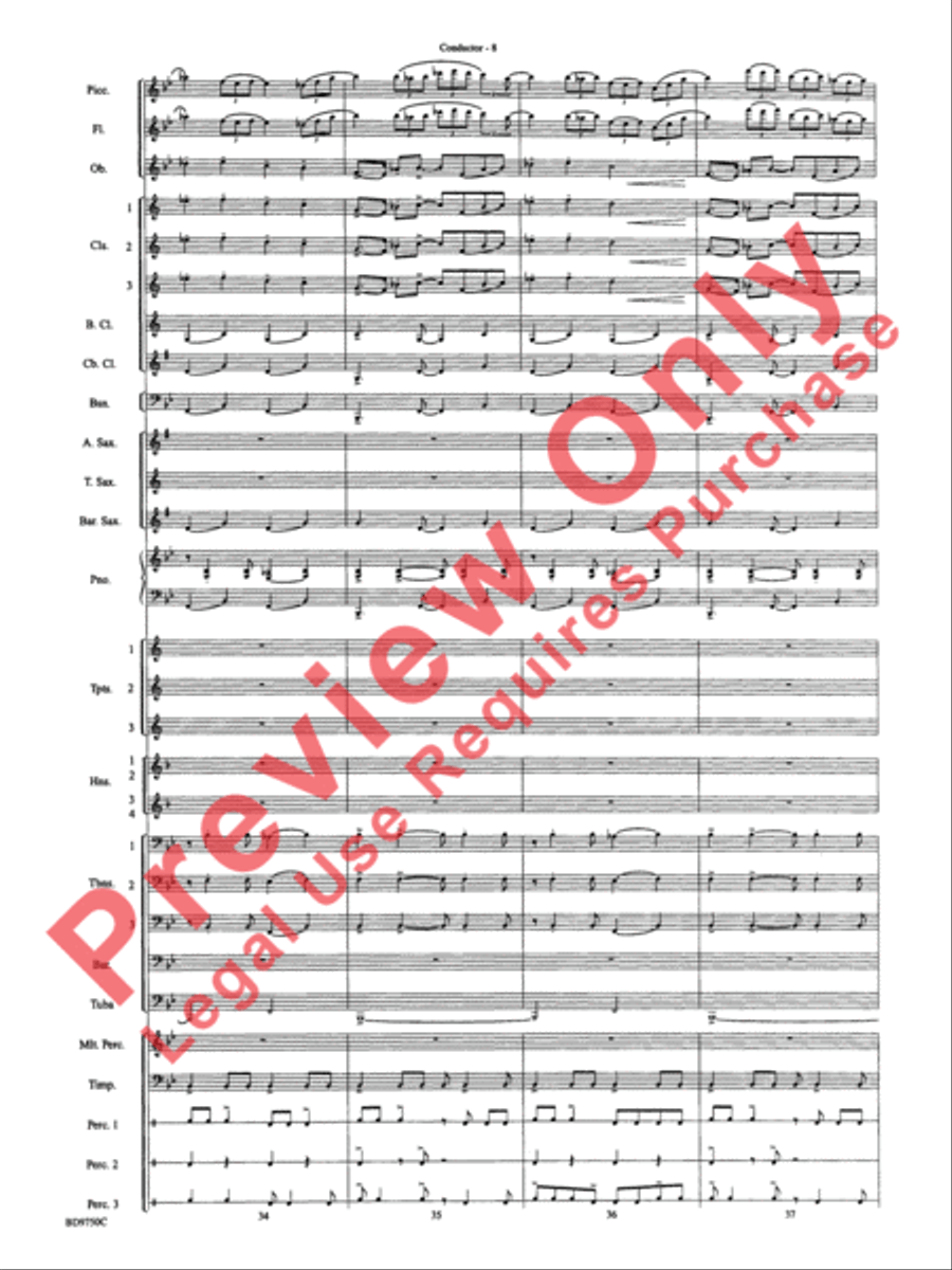 Songs of Sailor and Sea Concert Band scores gallery preview page 11
