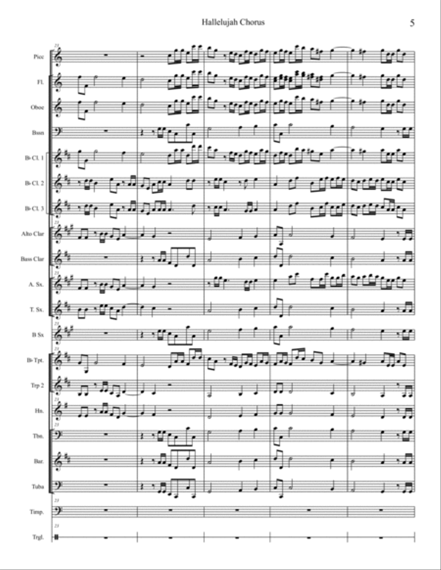 Hallelujah Chorus from the Messiah in new Concert Band arrangement Concert Band scores gallery preview page 5